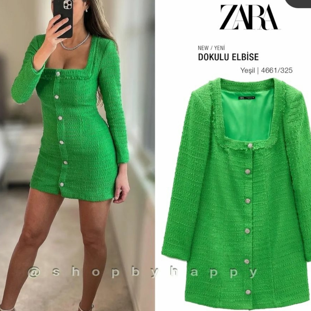 Zara TEXTURED WEAVE DRESS bloggers favorite